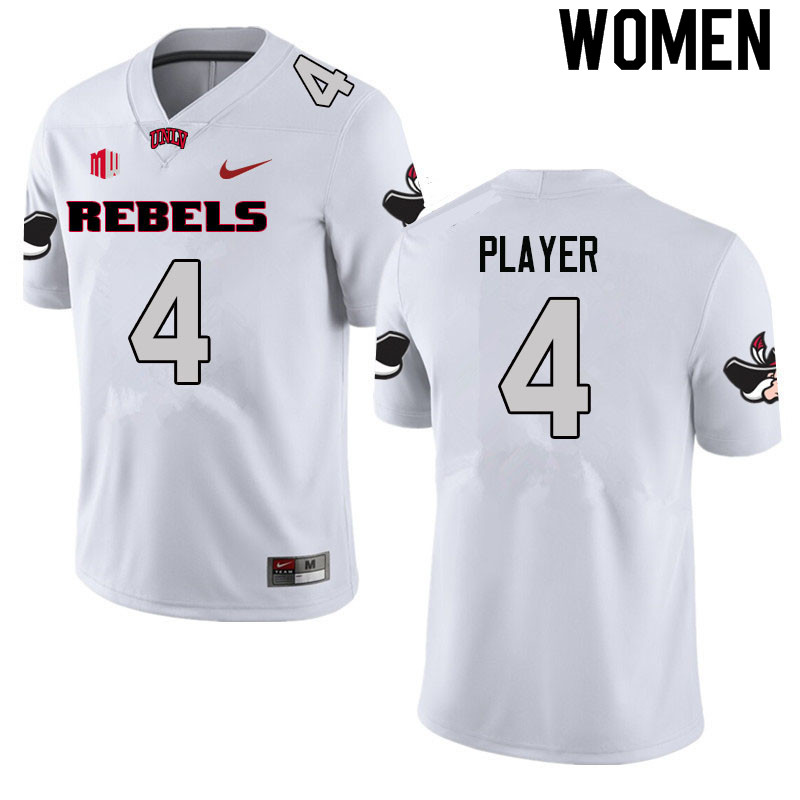 Women #4 Tyson Player UNLV Rebels College Football Jerseys Sale-White - Click Image to Close